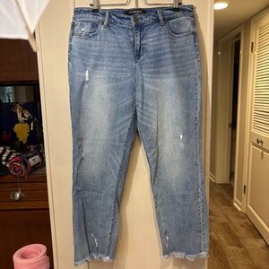 Liverpool "The Crop Straight" distressed jeans - 10/30